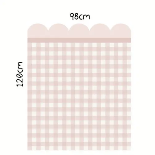 Adesivo de Parede Escalope - Adesivo Cerquinha Xadrez Rosa