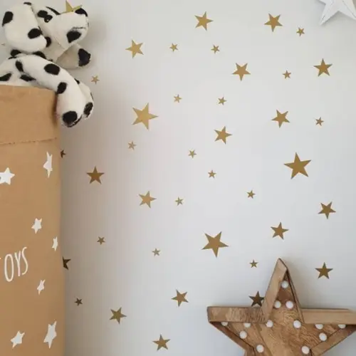 Adesivo de Parede Estrelas - Adesivo Estrelas Douradas