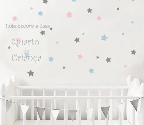 Adesivo de Parede Estrelas 6cm/4cm/2cm