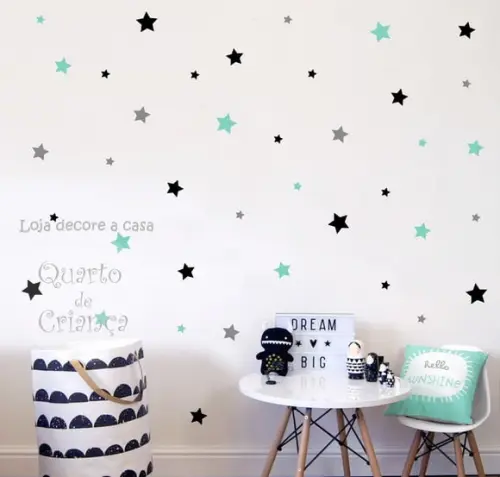 Adesivo de Parede Estrelas 6cm/4cm/2cm