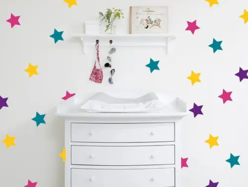 Adesivo De Parede Estrelas Coloridas - Adesivo Estrelas