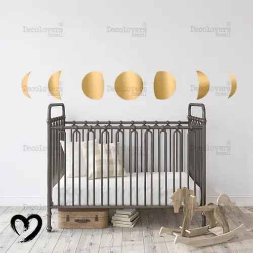 Adesivo de parede fases da lua - dourado especial