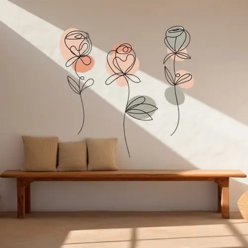 Adesivo de Parede Floral Boho Chic - Floral Minimalista