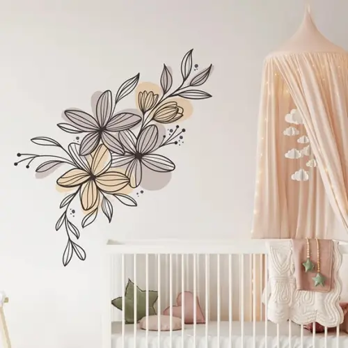 Adesivo de Parede Floral Boho Chic - Floral Minimalista