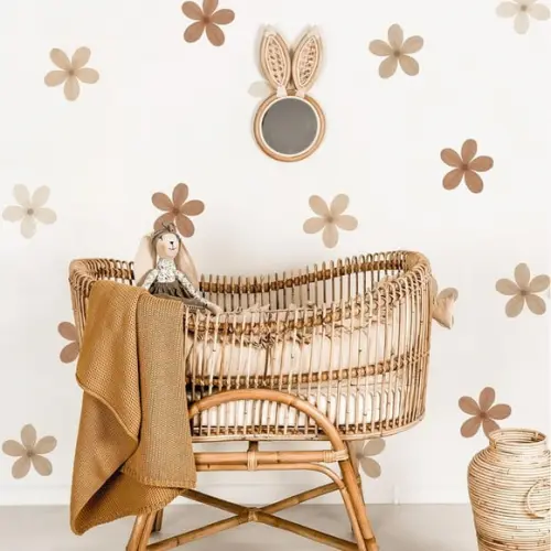 Adesivo de Parede Flores Boho - Decoração em Tons Terrosos