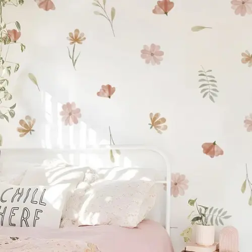 Adesivo de Parede Flores e Raminhos Aquarela