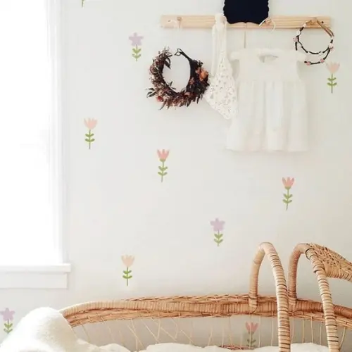Adesivo de Parede Florzinhas - Adesivo Florzinhas Boho