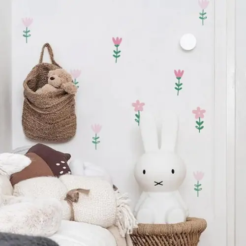 Adesivo de Parede Florzinhas - Adesivo Florzinhas Boho