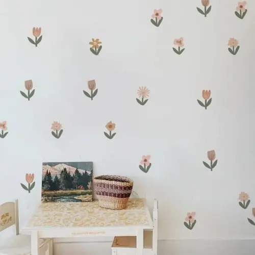 Adesivo de Parede Florzinhas - Parede com Florzinhas