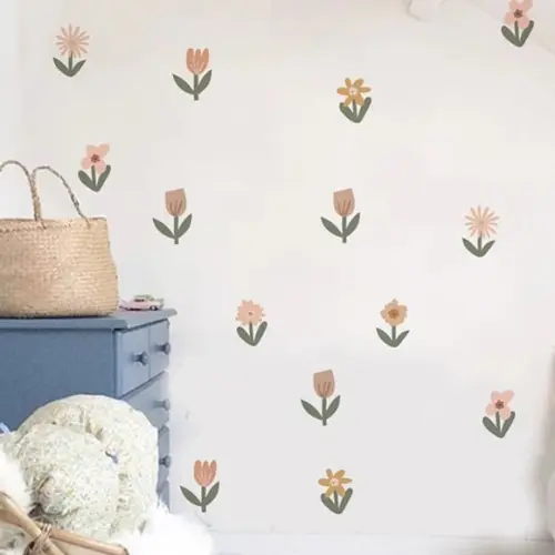 Adesivo de Parede Florzinhas - Parede com Florzinhas