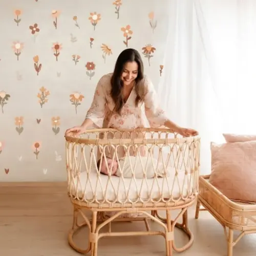 Adesivo de Parede Florzinhas Delicadas para Quarto de Bebê