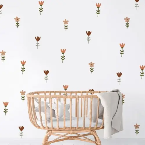 Adesivo de Parede Florzinhas Boho - Adesivo Florzinhas