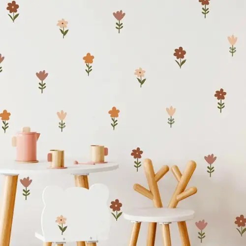 Adesivo de Parede Florzinhas Boho - Adesivo Florzinhas Fofas