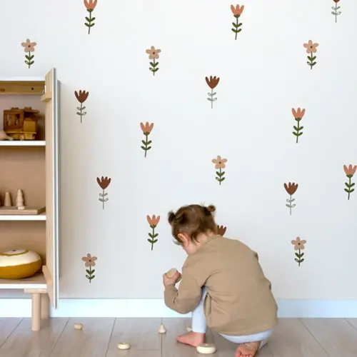 Adesivo de Parede Florzinhas Boho - Adesivo Florzinhas