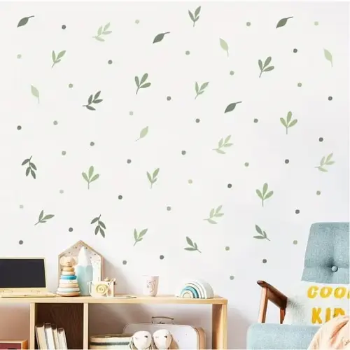 Adesivo de Parede Folhas Minimalistas - Adesivo Raminhos