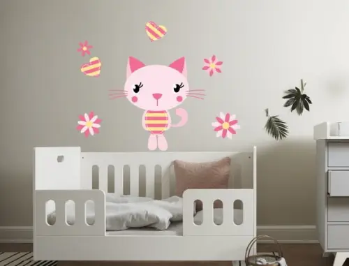Adesivo de parede gatinha