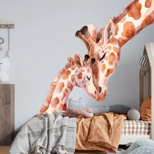 Adesivo de Parede Girafas Aquarela - Adesivo Girafas