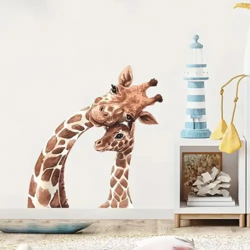 Adesivo de Parede Girafas Aquarela - Adesivo Girafas