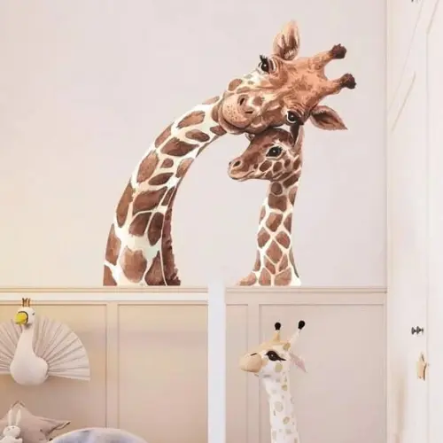 Adesivo de Parede Girafas Aquarela - Adesivo Girafas