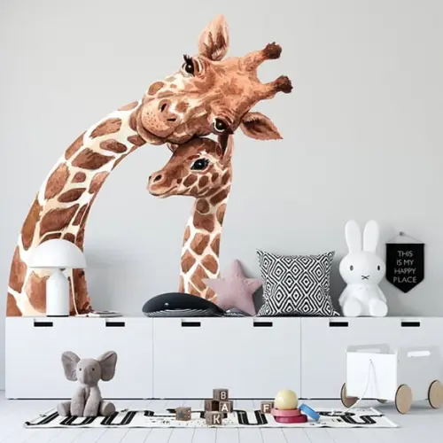 Adesivo de Parede Girafas Aquarela - Adesivo Girafas