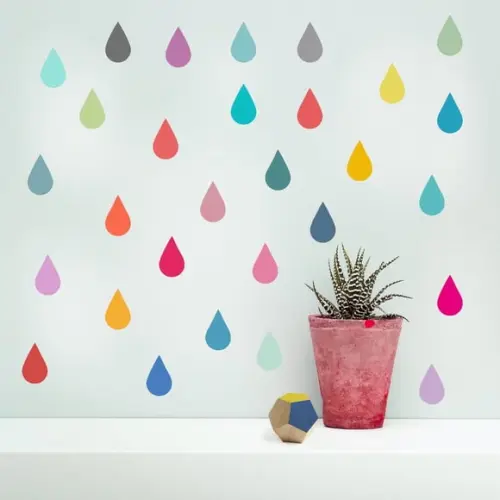 Adesivo de Parede Gotas Coloridas