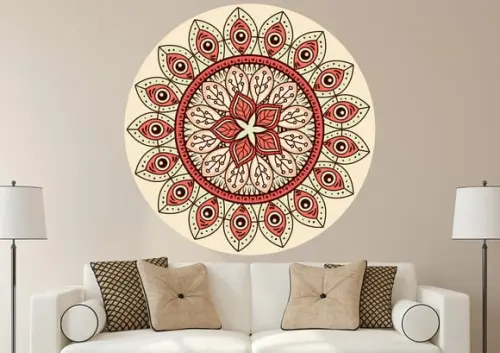 Adesivo de parede mandala 100cm