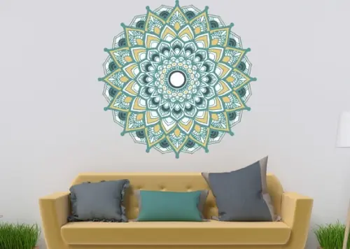 Adesivo de parede mandala 100cm
