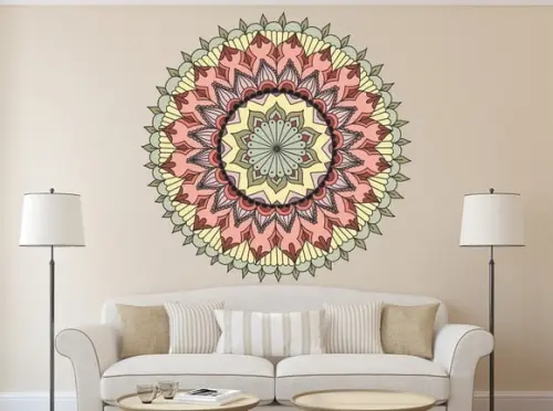 Adesivo de parede mandala 100cm