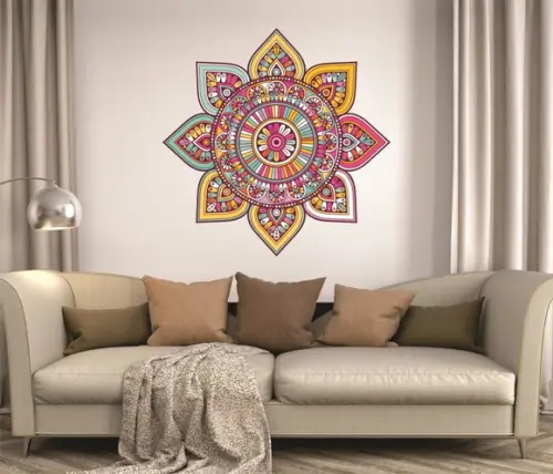 Adesivo de parede mandala 60cm