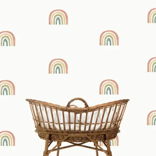 Adesivo de Parede Mini Arco Íris - Arco-íris Boho Aquarela