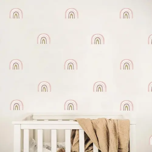 Adesivo de Parede Mini Arco Íris - Arco-íris Boho Aquarela
