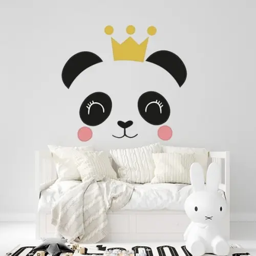 adesivo de parede panda princesa