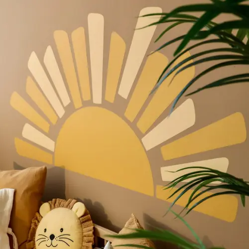 Adesivo de Parede Sol - Adesivo Meio Sol com Raios