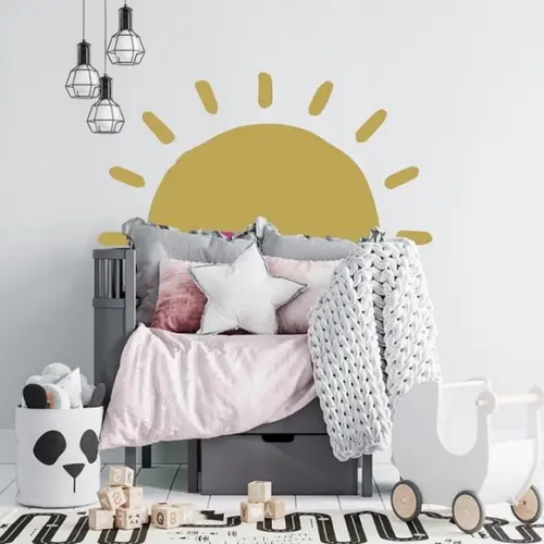 Adesivo de Parede Sol - Adesivo Sol Boho - Meio Sol