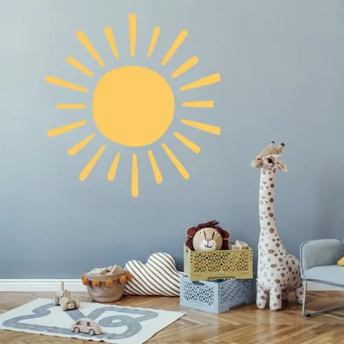 Adesivo de Parede Sol - Adesivo Sol Boho - Sol Amarelo