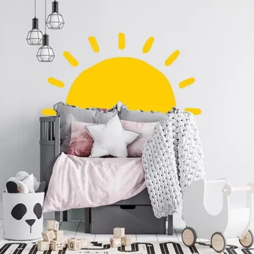 Adesivo de Parede Sol - Adesivo Sol Boho - Meio Sol