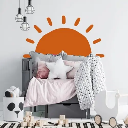 Adesivo de Parede Sol - Adesivo Sol Boho - Meio Sol