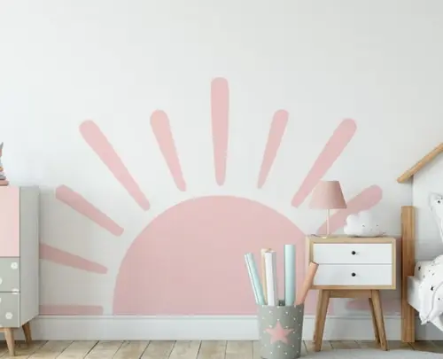 Adesivo de Parede Sol - Adesivo Sol Rosa Grande