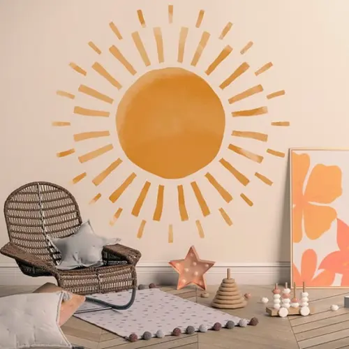 Adesivo de Parede Sol Boho - Adesivo Sol Aquarela