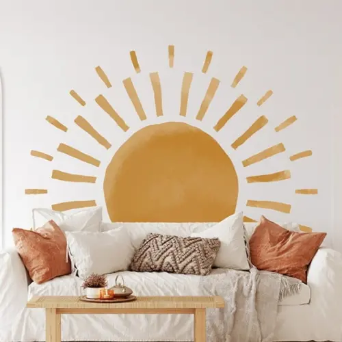 Adesivo de Parede Sol Boho - Adesivo Sol Aquarela