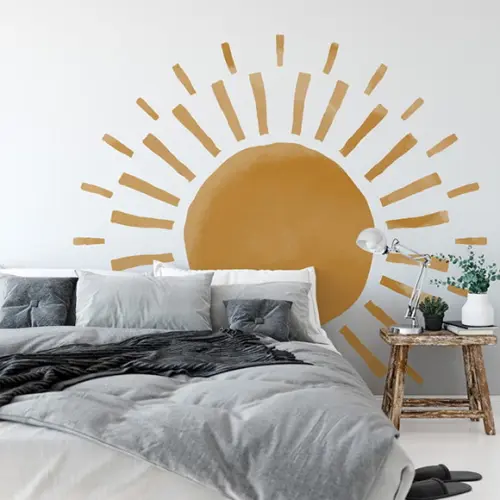 Adesivo de Parede Sol Boho - Adesivo Sol Aquarela
