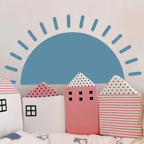 Adesivo de Parede Sol Boho - Adesivo Sol Boho Azul
