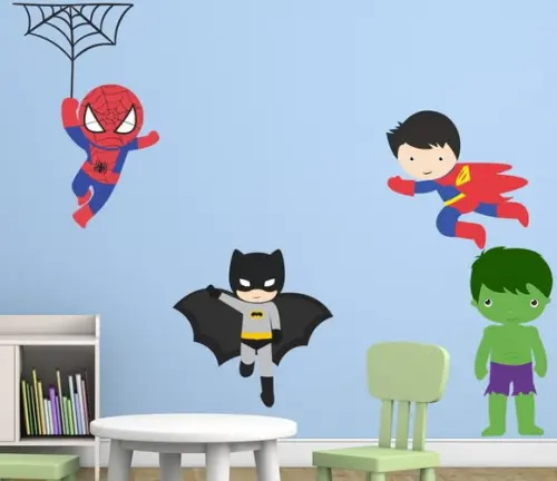 Adesivo de Parede Super Heróis - Adesivo Heróis