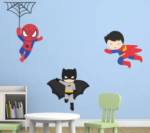 Adesivo de Parede Super Heróis Batman/homem Aranha/superman