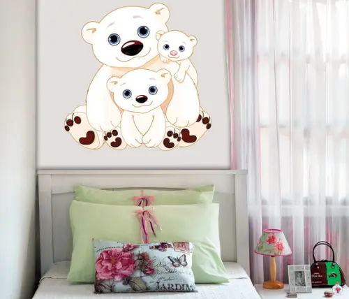 adesivo de parede Ursa mãe e bebês