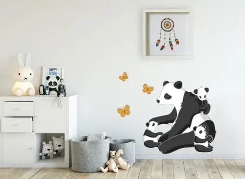 Adesivo de Parede Ursos Pandas - Adesivo Ursos