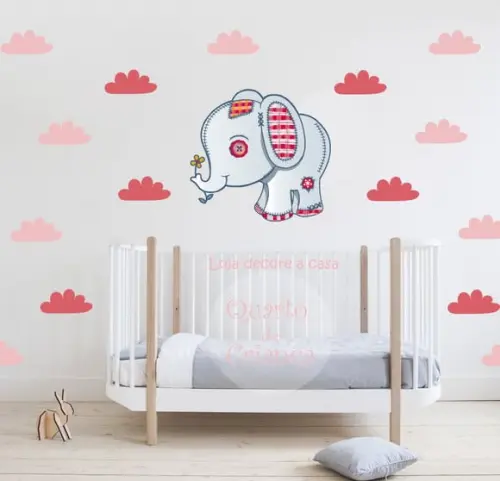 Adesivo elefante + nuvens