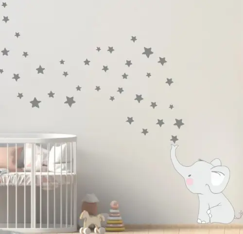 Adesivo elefante com estrelas