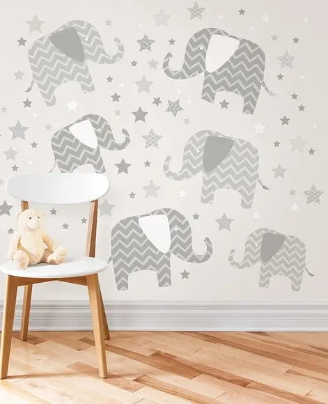 Adesivo Elefantinhos e Estrelas