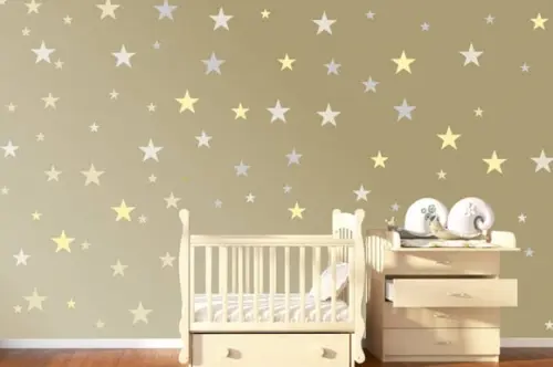 Adesivo estrelas douradas e prata